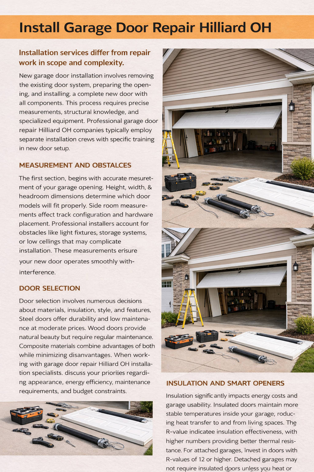install Garage Door Repair Hilliard OH