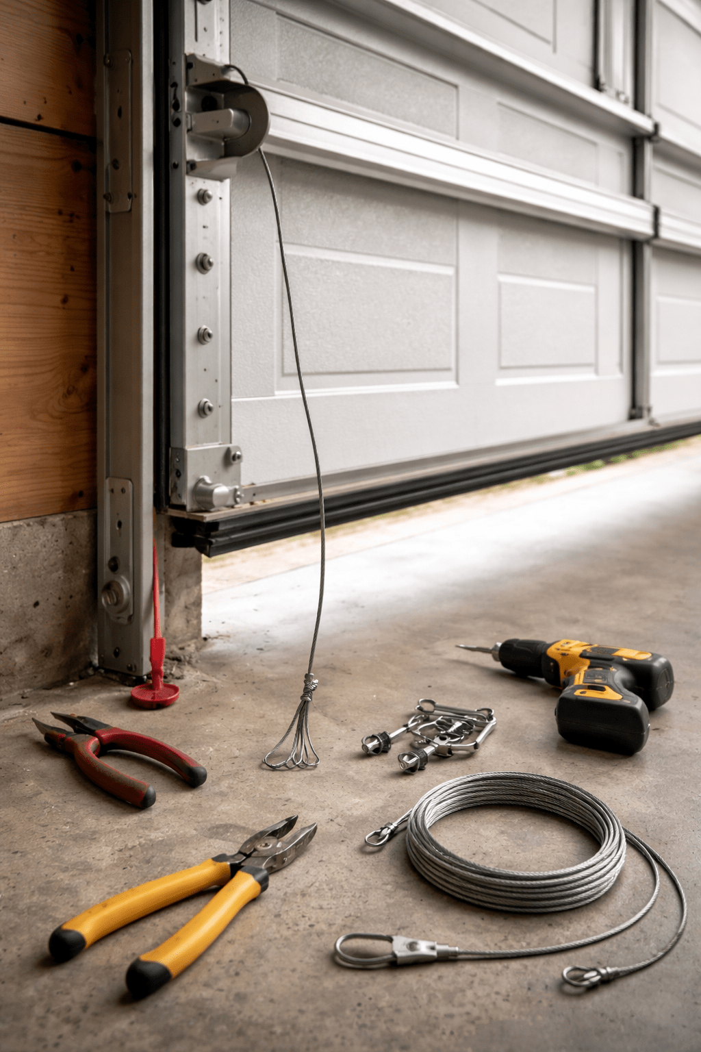 broken garage door cable