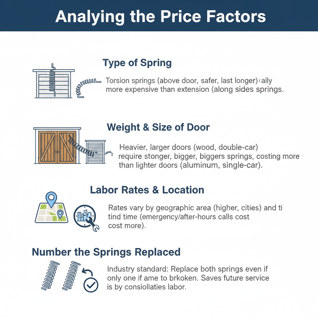 Price Factors cost to repair garage door springs