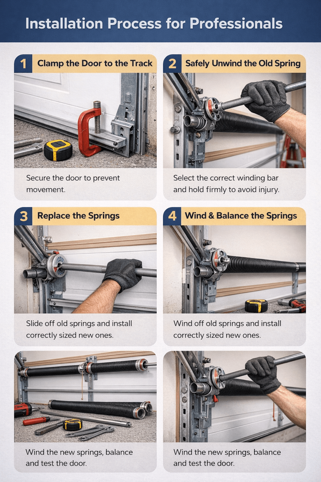Installation cost to repair garage door springs