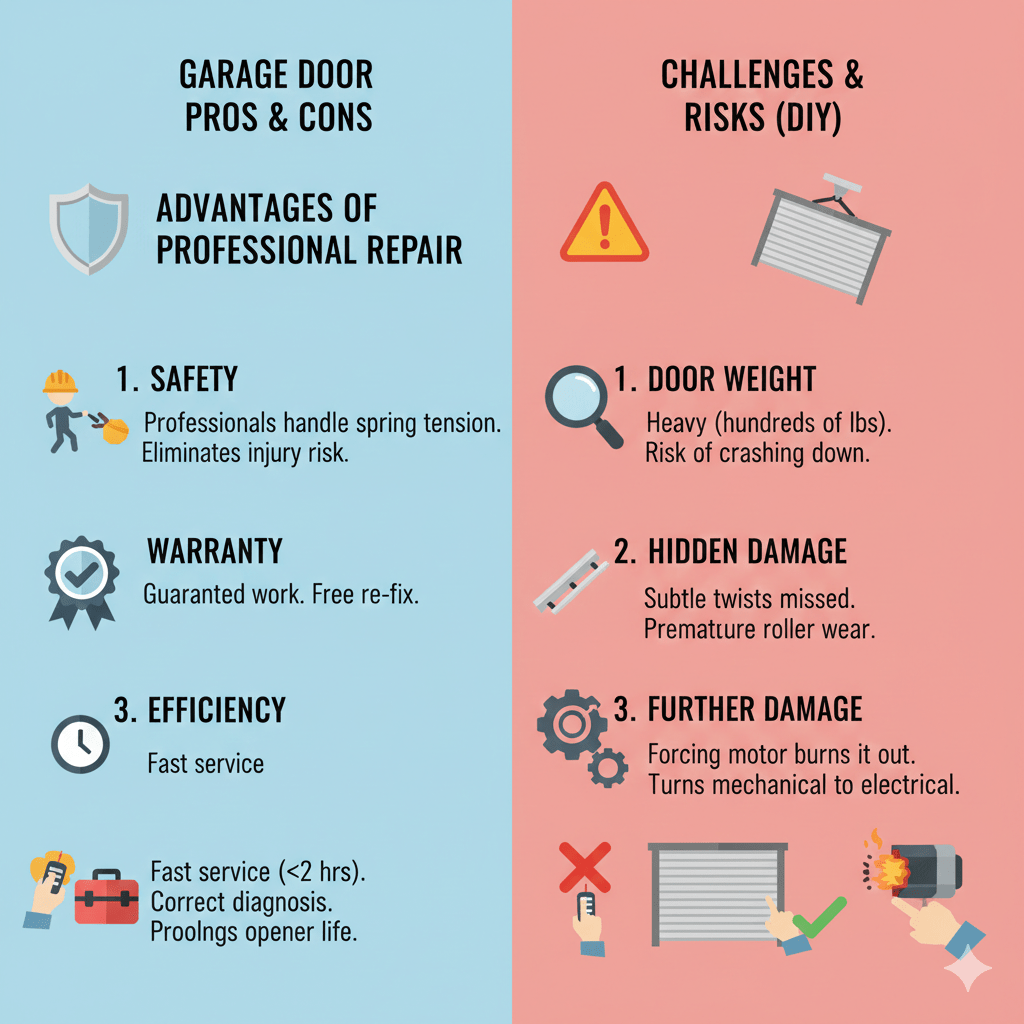 Advantages and Challenges off track garage door repair