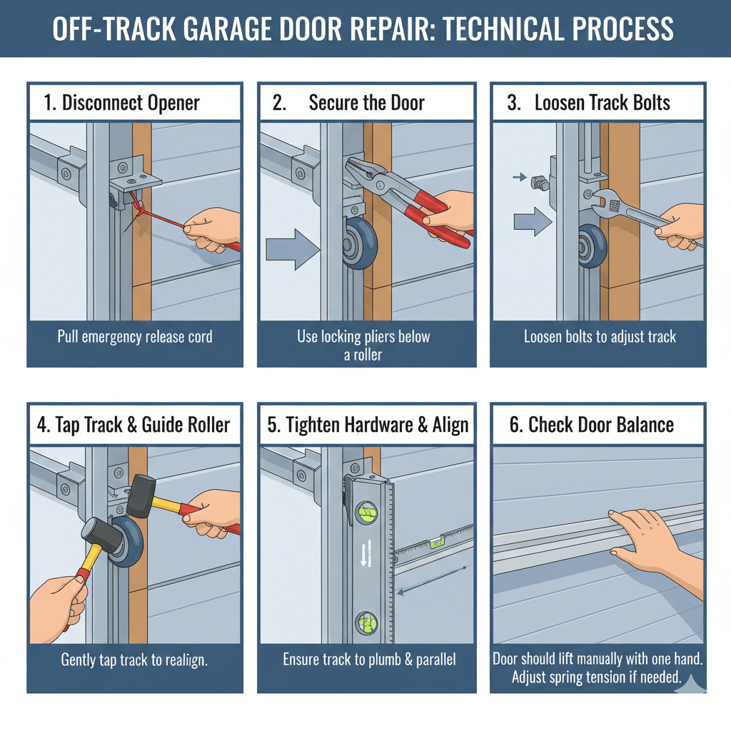 How to Install and Fix the Track System off track garage door repair