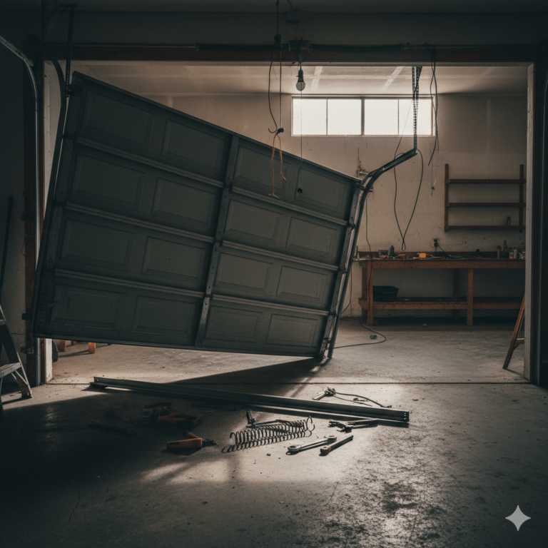 off track garage door repair1