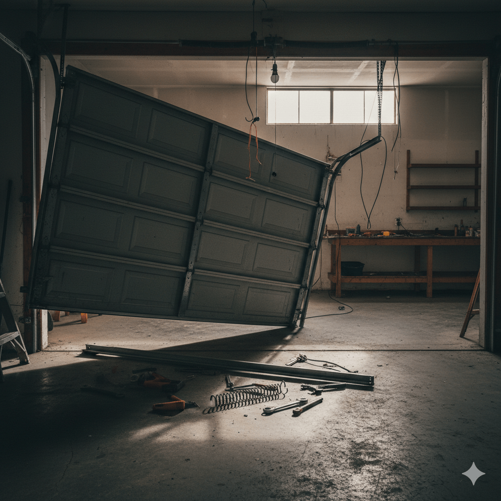 off track garage door repair1