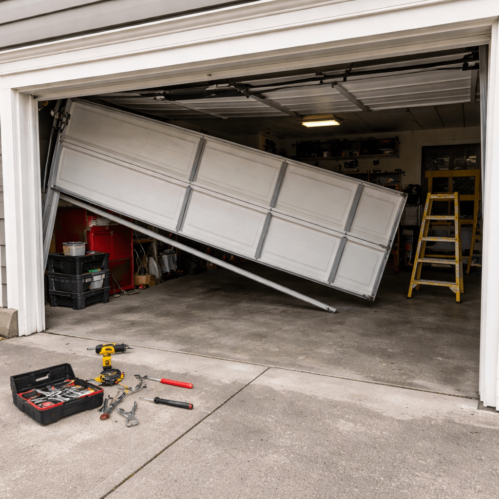 off track garage door repair1