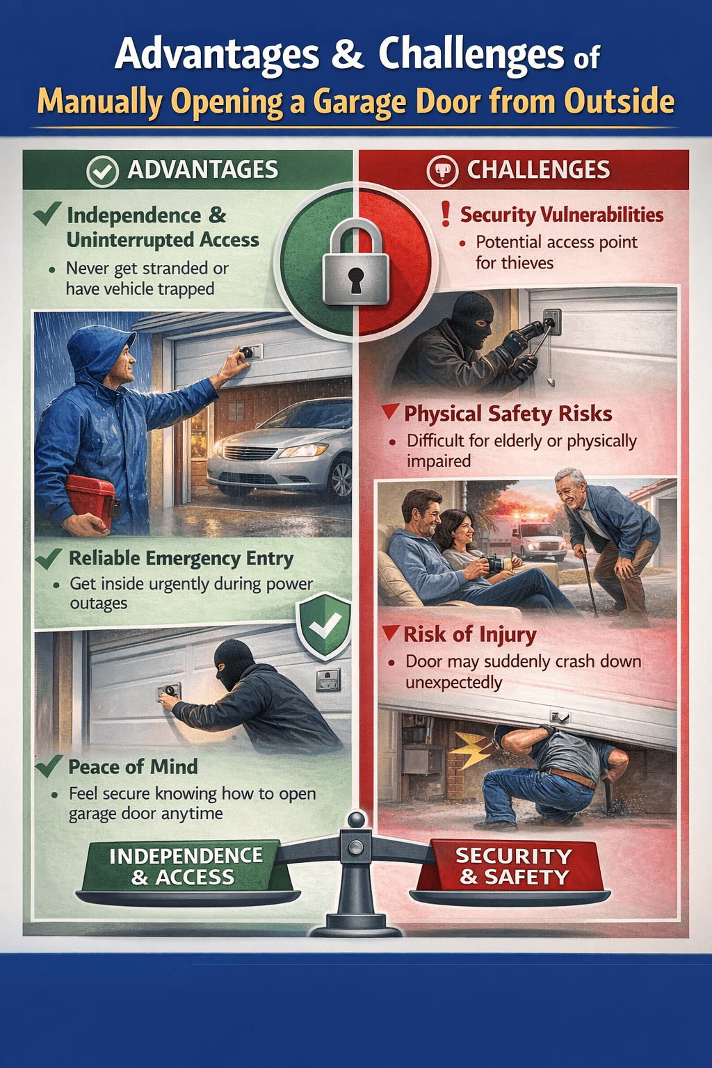 Advantages and challenges connected to manually open garage door from outside